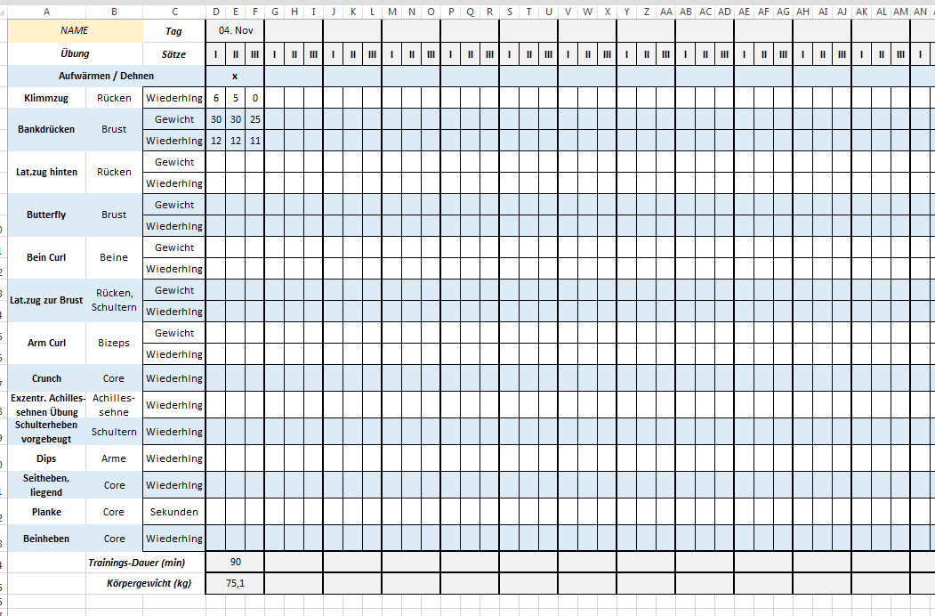 Trainingsplan Vorlage Krafttraining It Turnaround It Turnaround